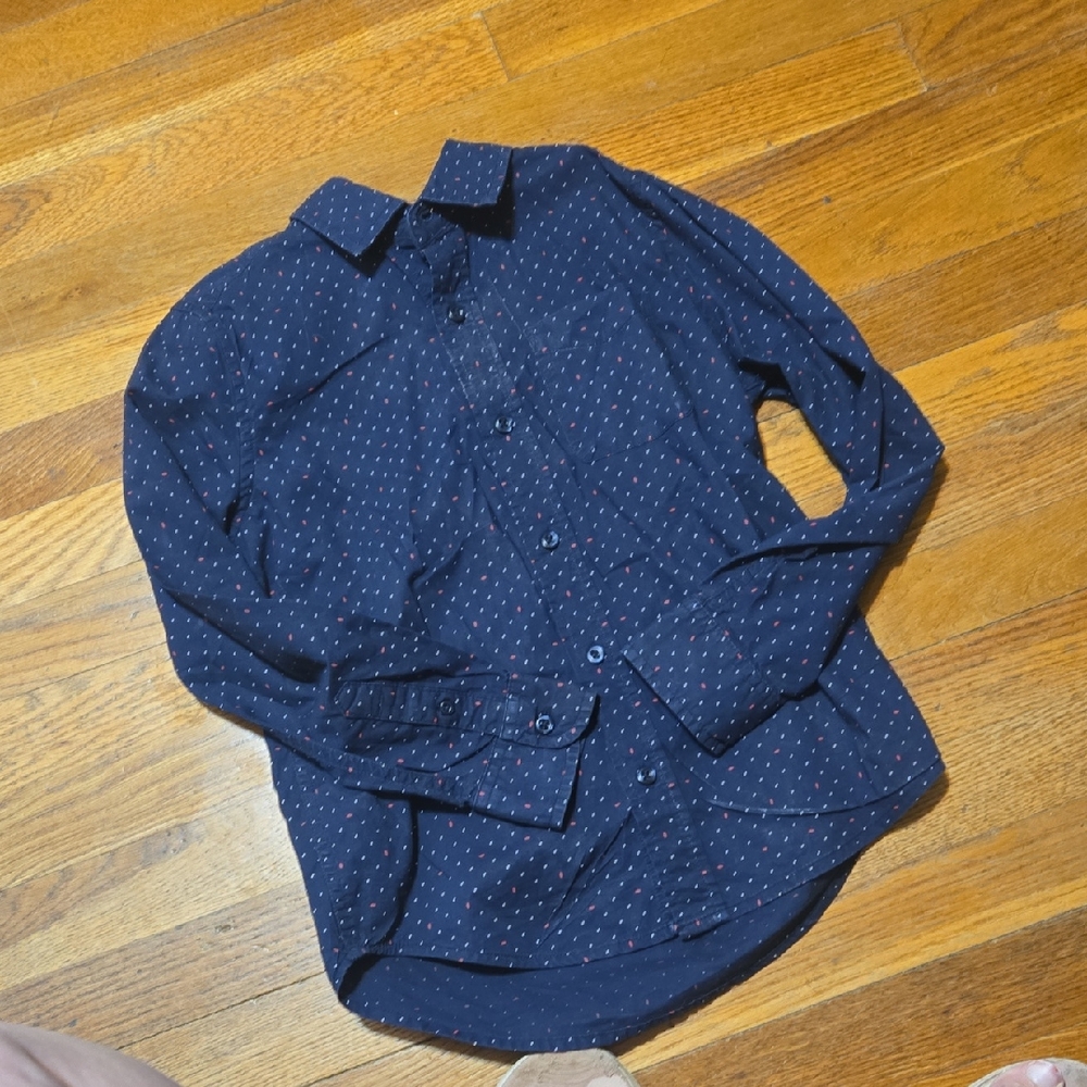 The Children's Place Blue Button Down Shirt with Geometric Pattern